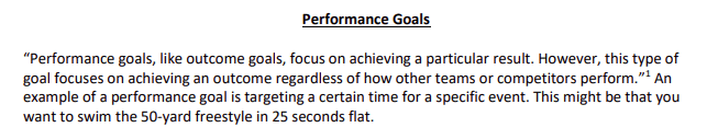 Performance goals